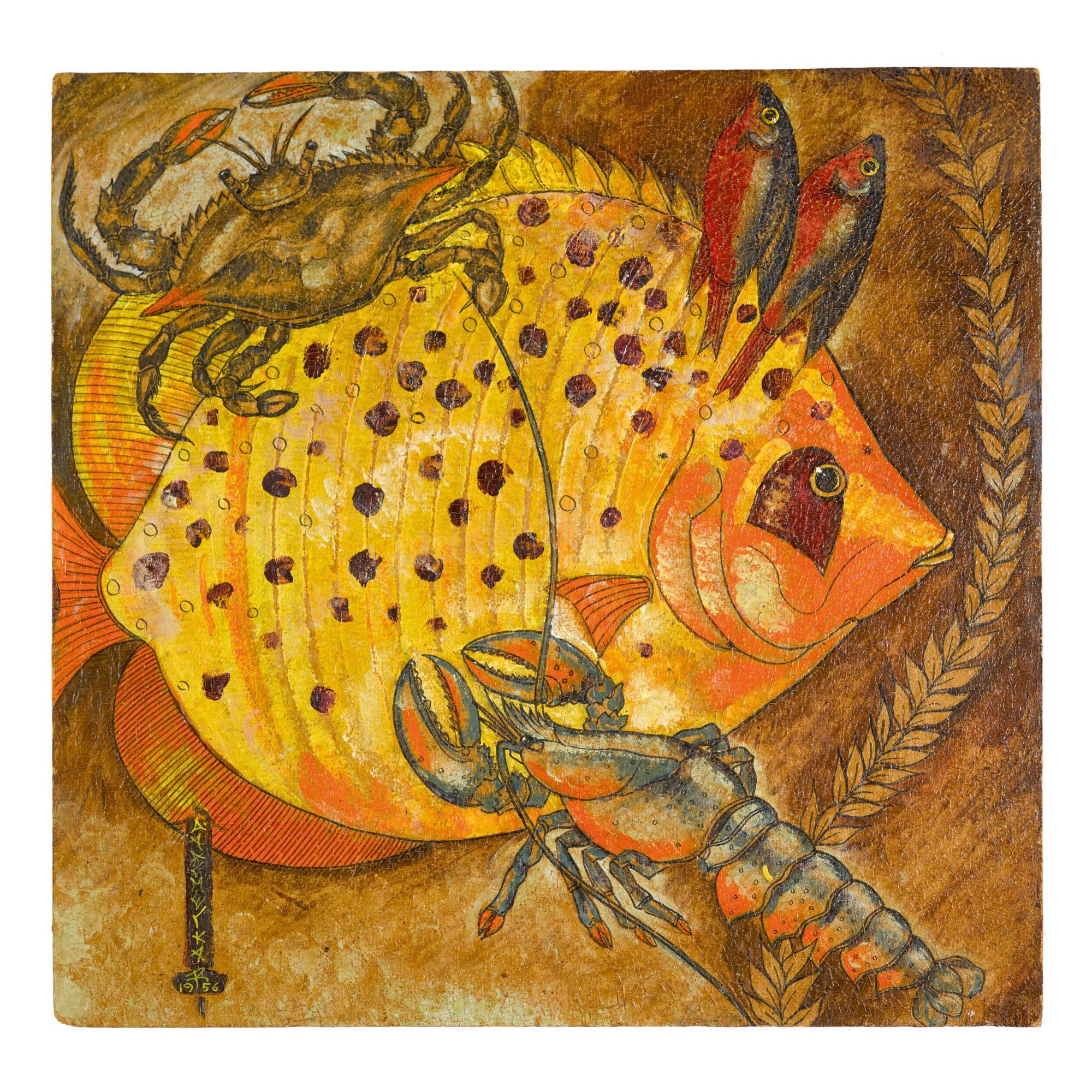 Abdulrahim Apabhai Almelkar - Untitled (Marine Life)