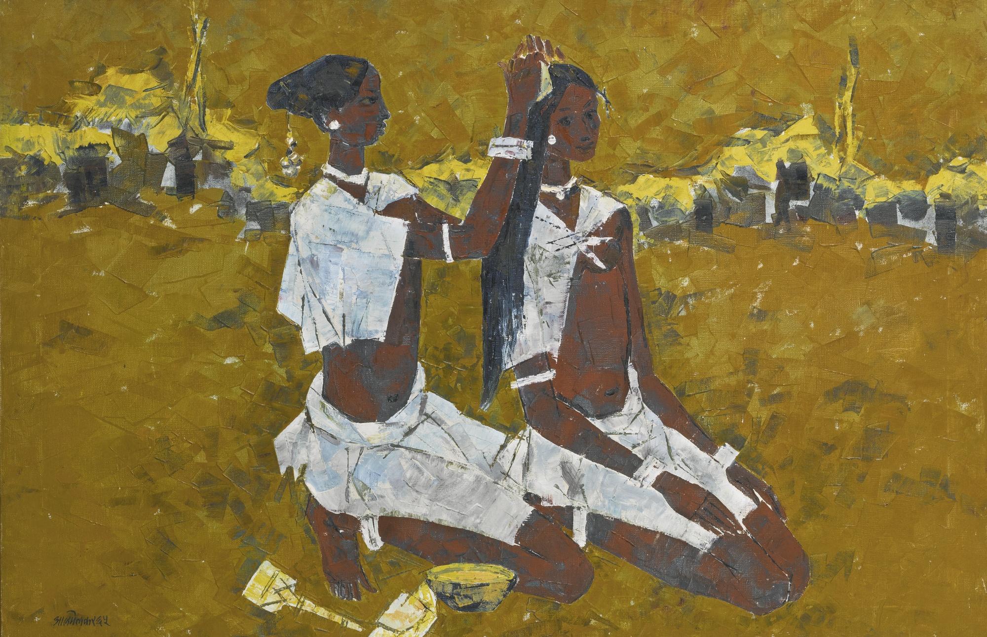 Abdulrahim Apabhai Almelkar - Untitled (Two Women)