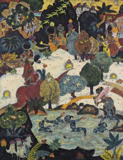 Abdulrahim Apabhai Almelkar - Untitled (Village Scene)