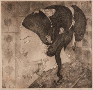 Abdur Rahman Chughtai - Fragrance; Untitled (One double-sided work)