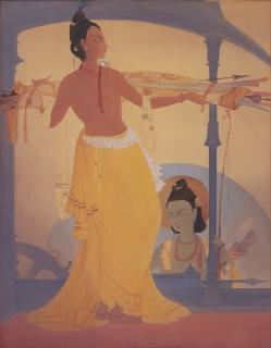 Abdur Rahman Chughtai - Krishna Instructing Arjuna
