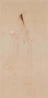 Abdur Rahman Chughtai - Lady holding a flower