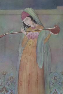 Abdur Rahman Chughtai - Untitled (Lady with Veena)