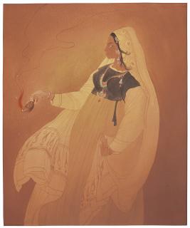 Abdur Rahman Chughtai - Untitled (Moths to a Flame)