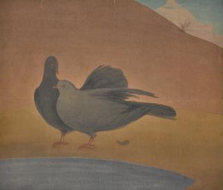 Abdur Rahman Chughtai - Untitled (Pigeons)
