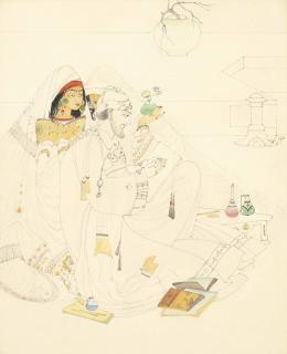 Abdur Rahman Chughtai - Untitled (Vision of the Poet)