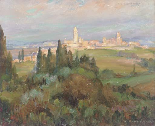 Abel George Warshawsky - View Towards Pont Croix, France