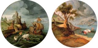 Abel Grimmer - Jonas thrown in the water; and Jonas and the whale