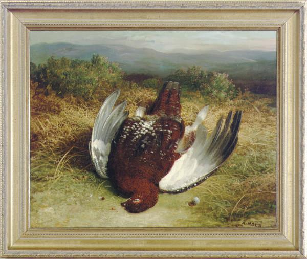 Abel Hold - A dead grouse in the Highlands; and a companion painting