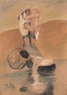 Abel Pann - And She Laid It In The Rushes By The River\'S Brink\' (Exodus, II, 3)