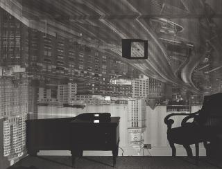 Abelardo Morell - Boston Old Custom House in hotel room, 1999