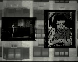 Abelardo Morell - \'Camera Obscura Image of Windows in Gallery with Two Paintings, Whitney Museum\'