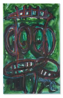 Aboudia - Tête 10 (Green Head)