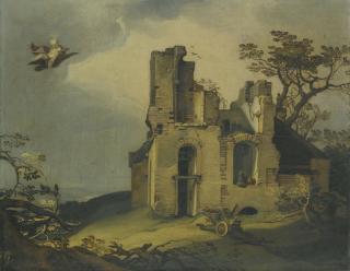 Abraham Bloemaert - A Landscape With Ruins, With The Rape Of Ganymede