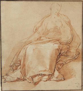 Abraham Bloemaert - A Seated, Draped Figure
