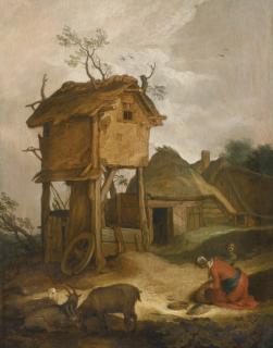 Abraham Bloemaert - Farmyard With Dovecote