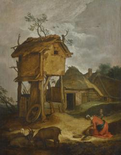 Abraham Bloemaert - Farmyard With Dovecote