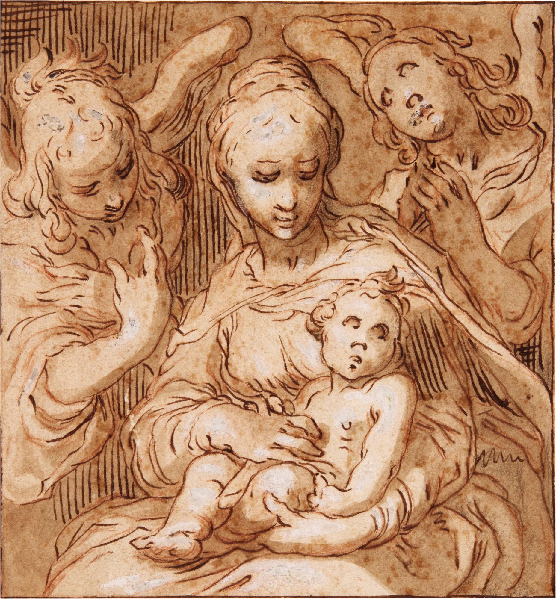 Abraham Bloemaert - Madonna and Child with Angels