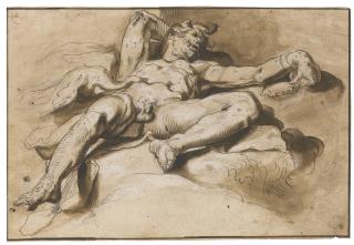Abraham Bloemaert - Prometheus Chained, The Griffon Vulture Tearing At His Liver