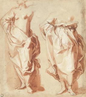 Abraham Bloemaert - Two draped female figures, standing