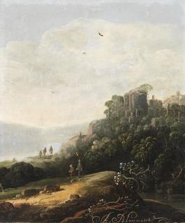Abraham Blommaert - Gemäldepaar: Landschaft mit Ruine, Landschaft mit Flusslauf