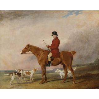 Abraham Cooper R.A. - British Thomas Rounding, Esq. On His Favorite Hunter Spankaway With Gladsome, Governess And Syren, Staghounds Of The Epping Forest Hunt