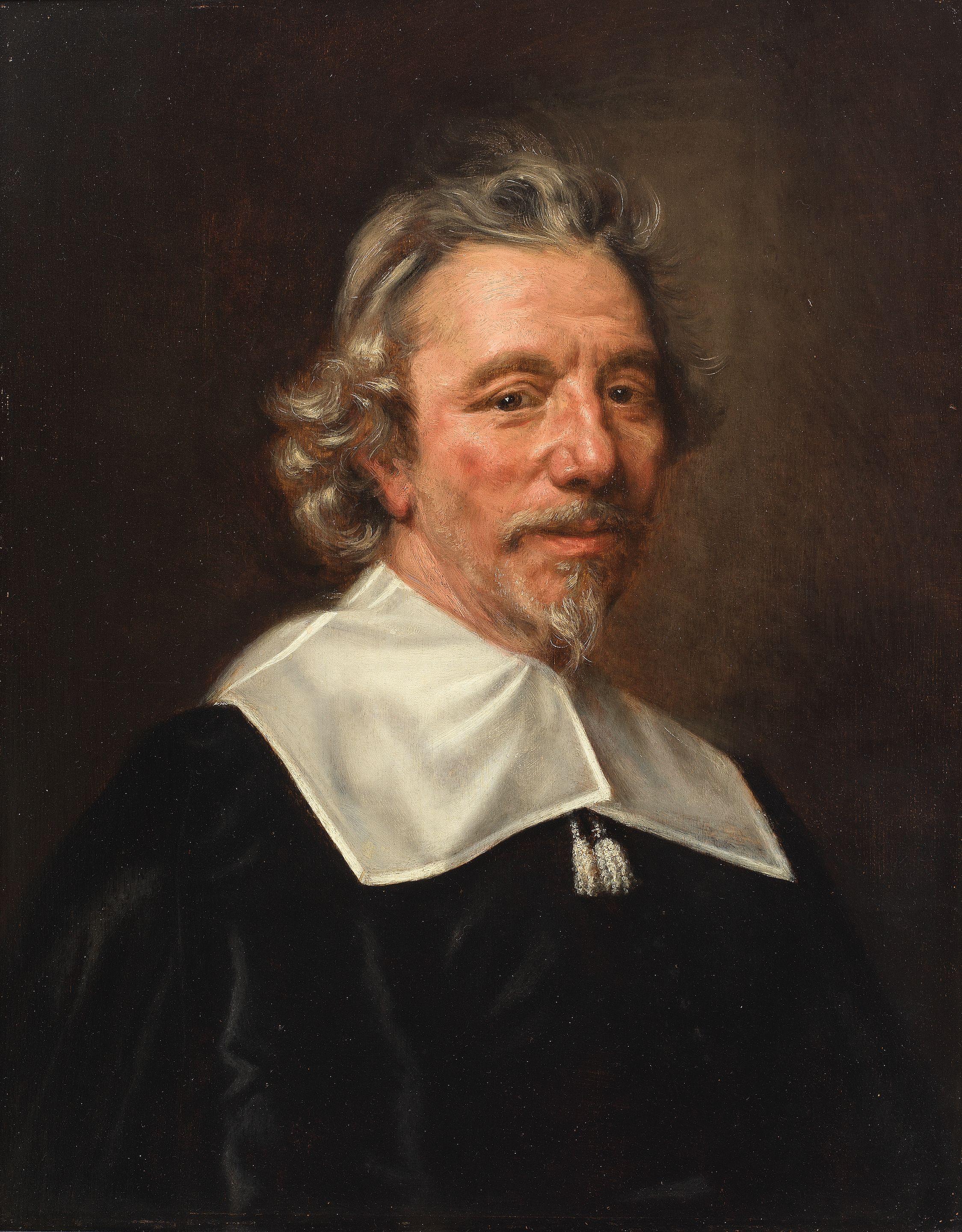 Abraham de Vries - Portrait of a gentleman, half-length, in black