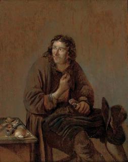 Abraham Diepraam - A cobbler at work in an interior