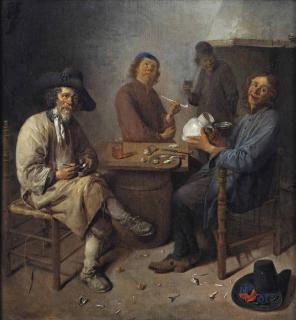 Abraham Diepraam - Peasants Smoking And Drinking In An Interior