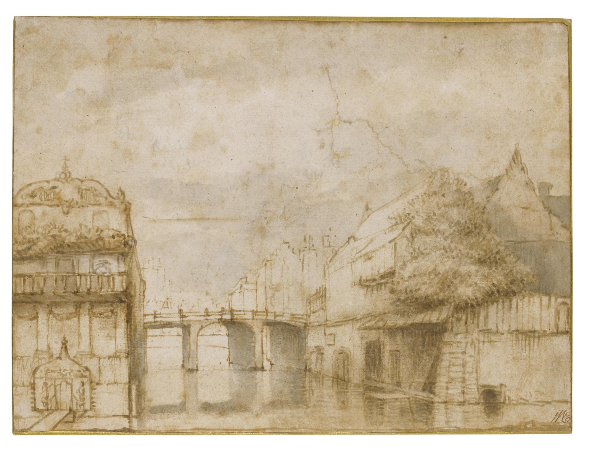Abraham Furnerius - Town View With A Bridge
