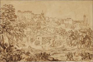 Abraham Genoels - View of an Italian town (Tivoli?)