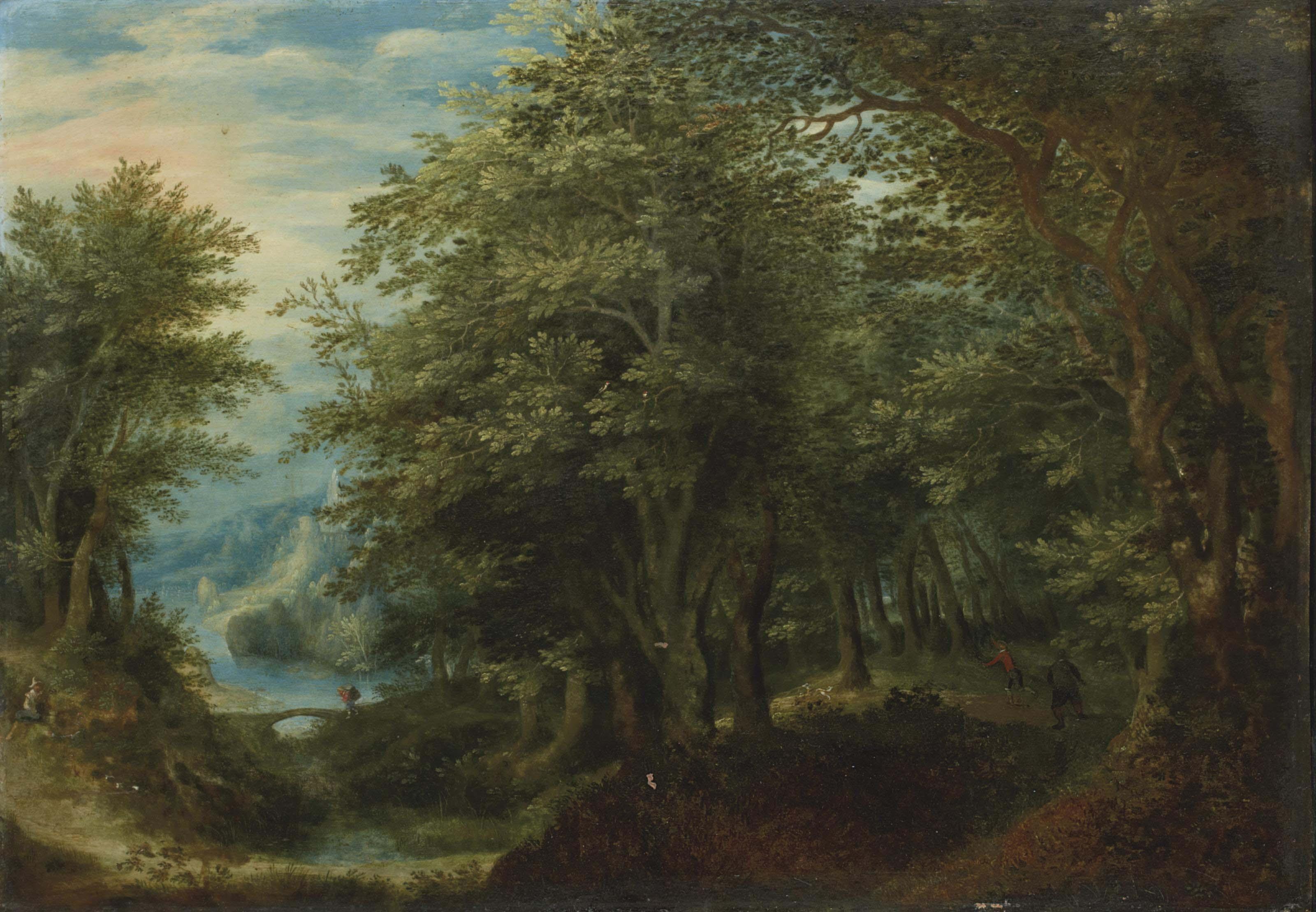 Abraham Govaerts - Personnages dans un sous-bois