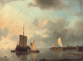 Abraham Hulk, Sen. - Barges on the estuary in the evening light