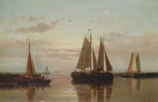 Abraham Hulk, Sen. - Fishing boats drying their sails at dusk