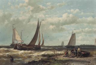 Abraham Hulk - Fishing boats on choppy waters