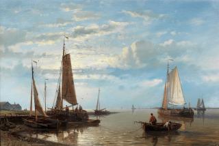 Abraham Hulk - On the Scheldt, low tide; On the Scheldt, sunset