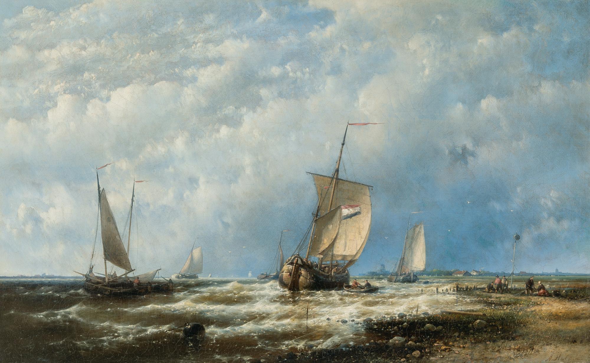 Abraham Hulk - Segelschiffe vor der niederländischen Küste
