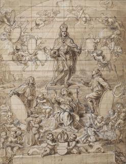 Abraham Jansz. Van Diepenbeeck - A frontispiece design for the theses of the Morel brothers