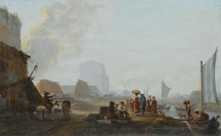 Abraham-Louis-Rodolphe Ducros - Paysage Fluvial Et Embarcationabraham-Louis-Rodolphe Ducros ; The Shore Of A River With Boats ; Signed And Dated On The Stone Lower Centre ; Oil On Canvas