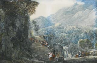 Abraham-Louis-Rodolphe Ducros - Peasants On A Roman Road