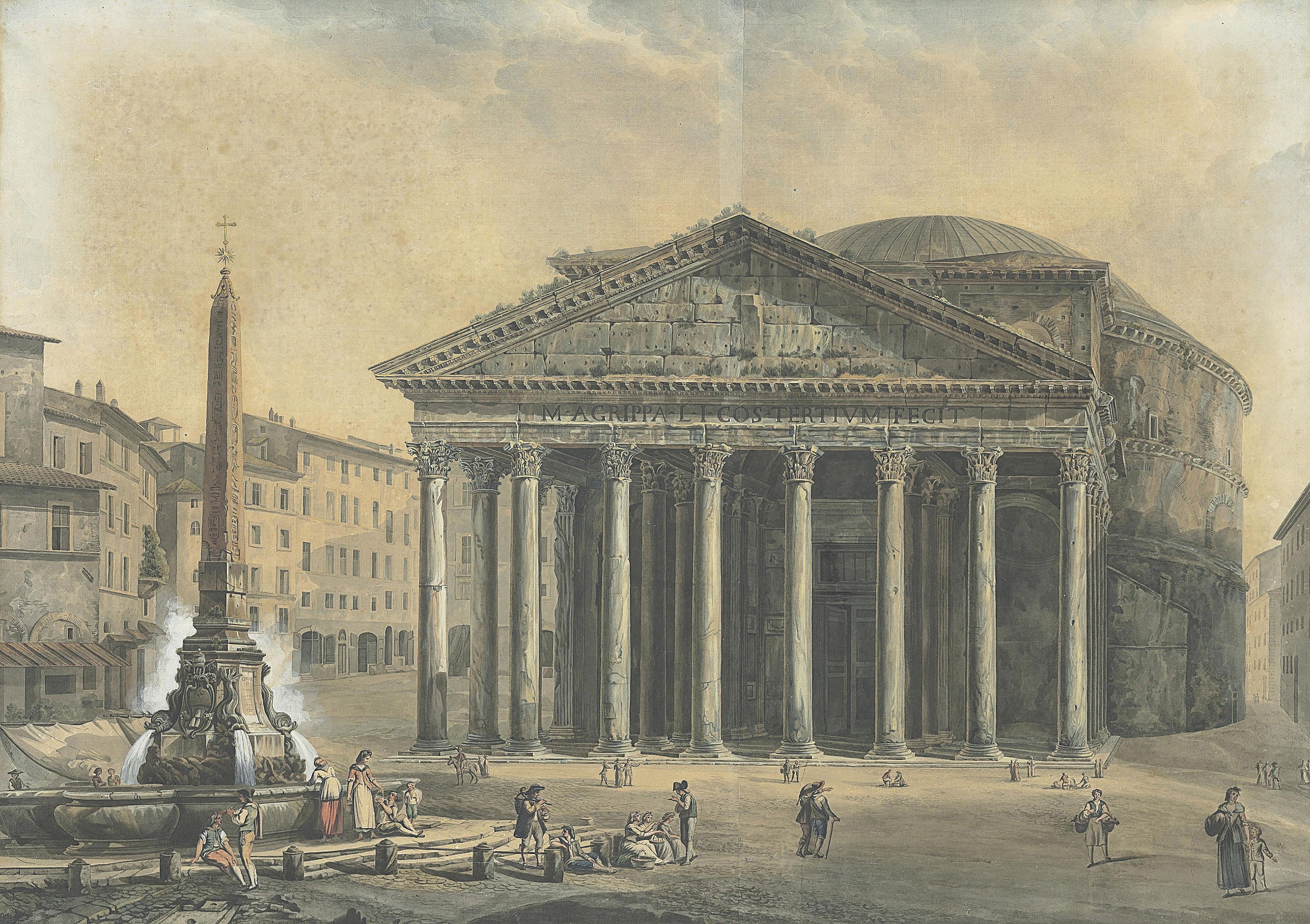 Abraham-Louis-Rodolphe Ducros - The Pantheon, Rome