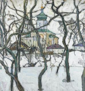 Abraham Manievich - Winter Scene With Church