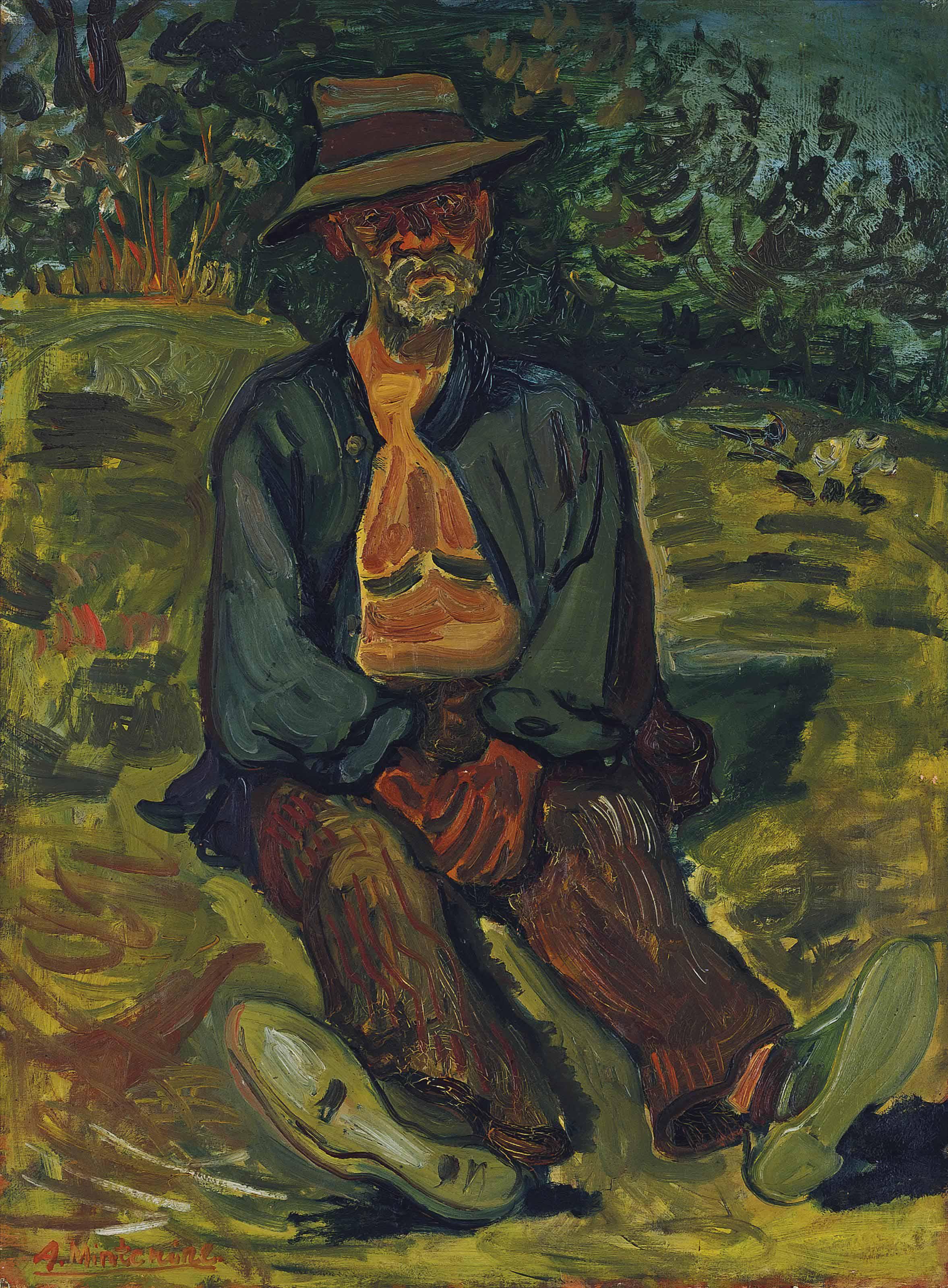 Abraham Mintchine - Paysan assis