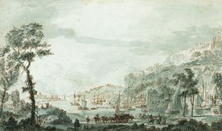 Abraham Rademaker - A mountainous river landscape