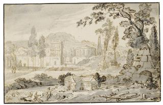 Abraham Rademaker - Classical Landscape With Figures