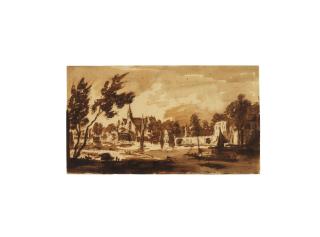 Abraham Rademaker - View Across A River To A Village