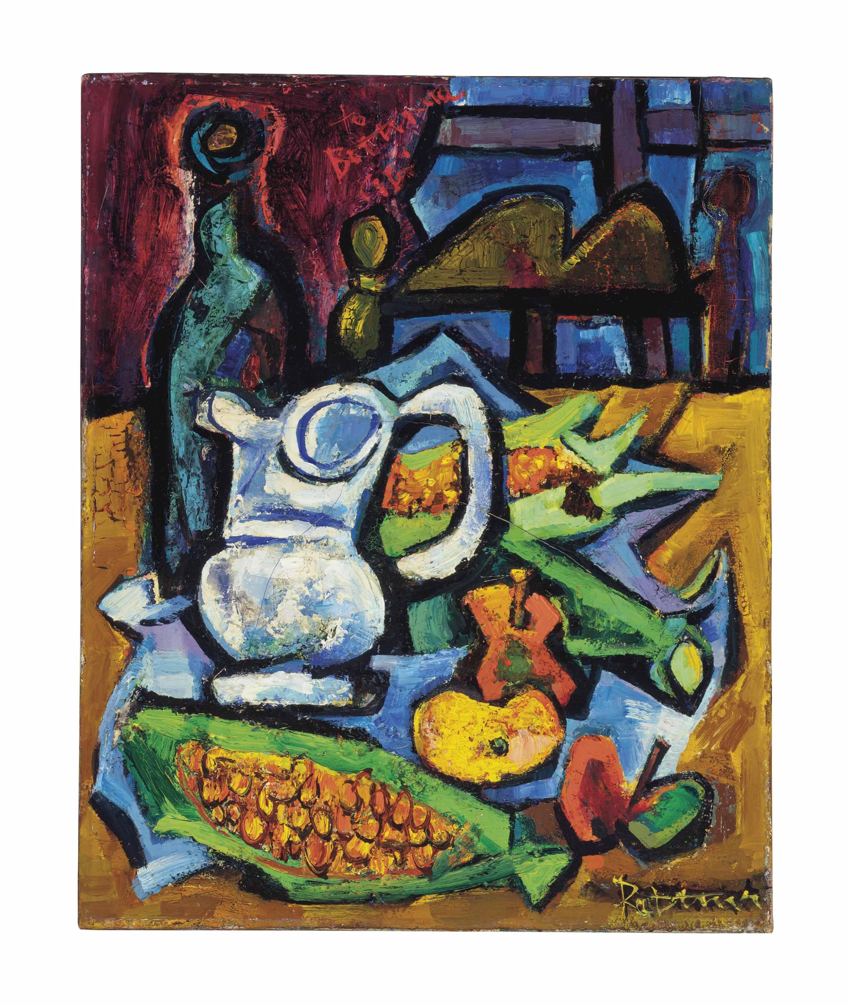 Abraham Rattner - Still Life with Corn