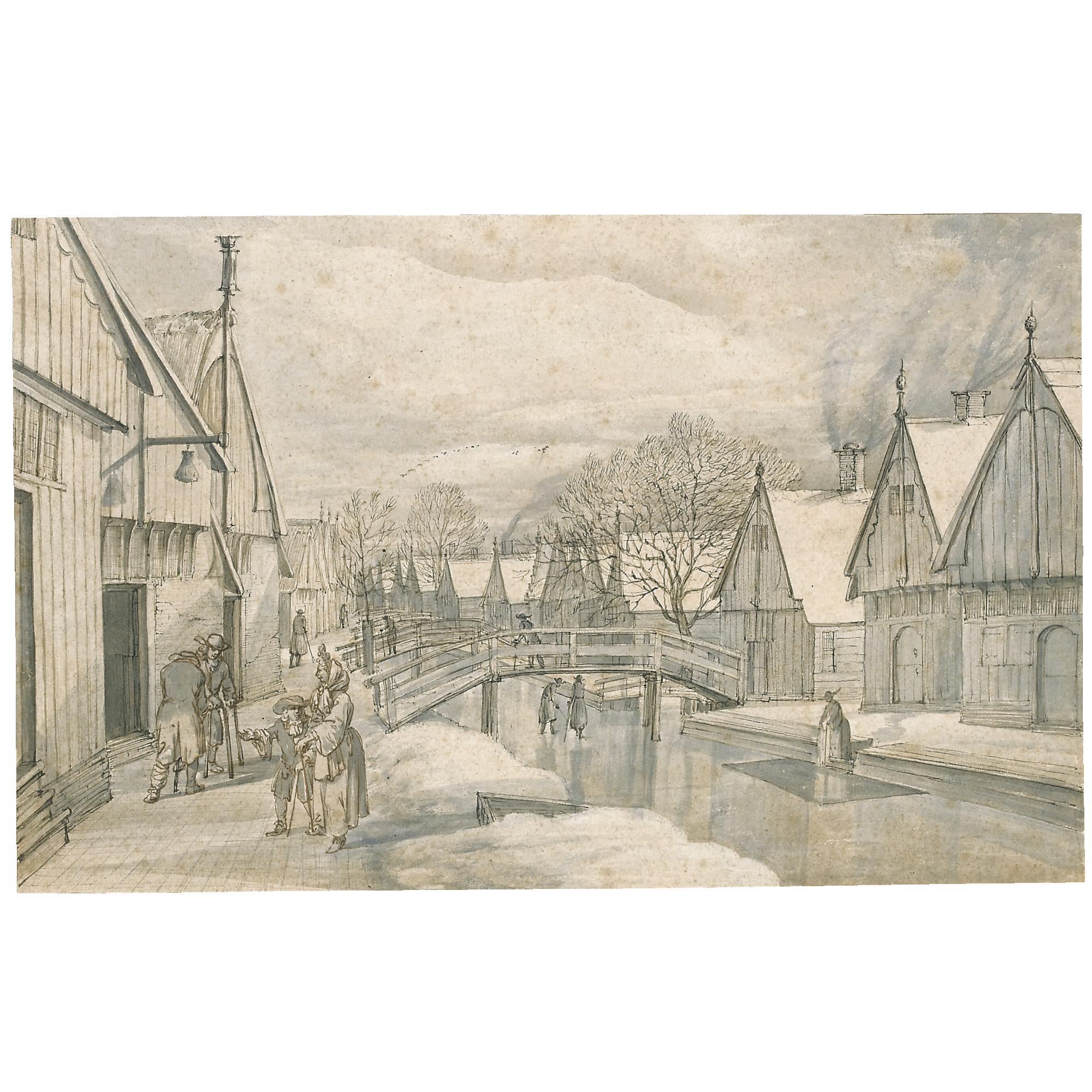 Abraham Rutgers - A Street In Jisp On A Winter\'S Day