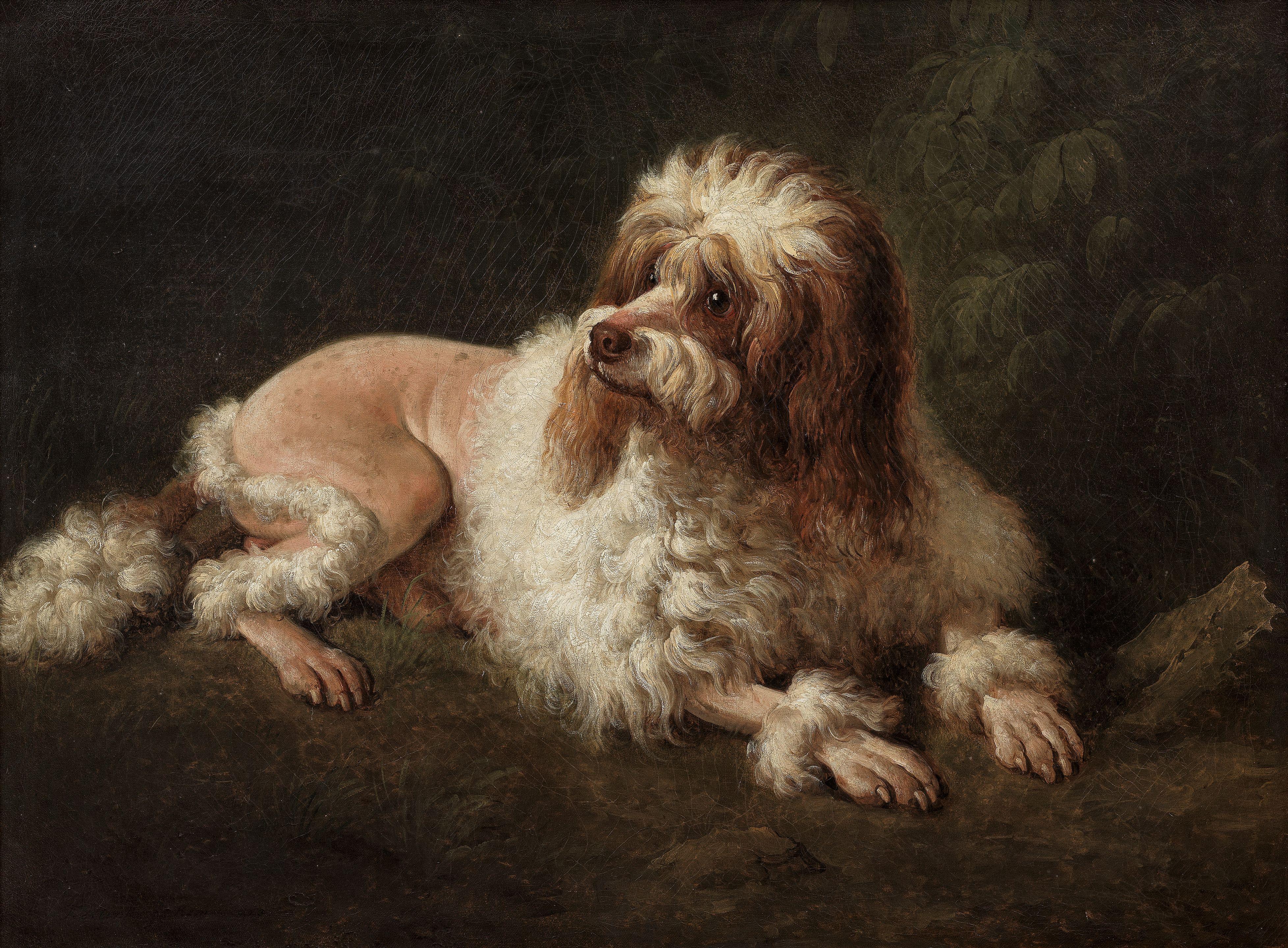 Abraham Teerlink - A poodle in a landscape
