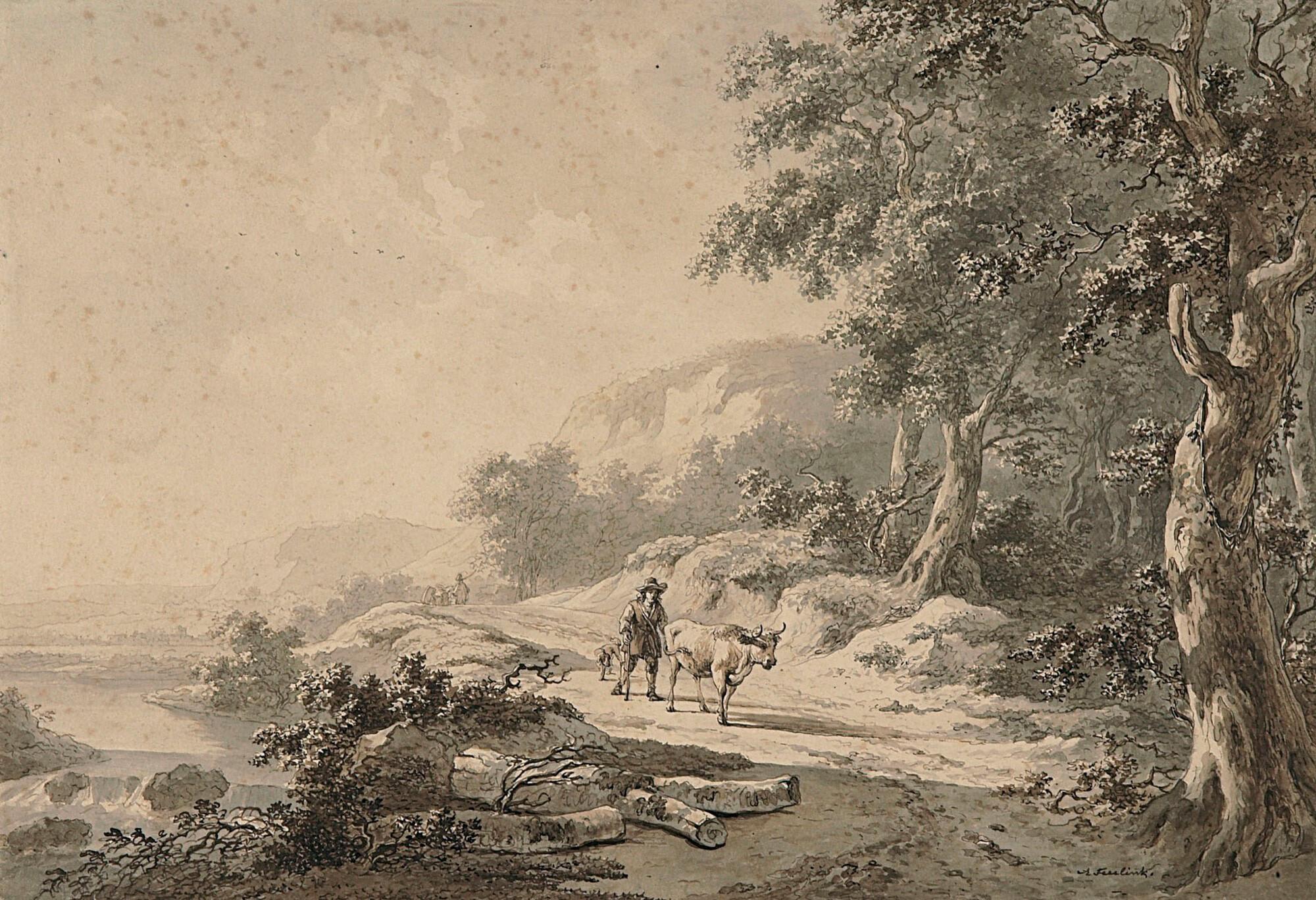 Abraham Teerlink - Landschaft mit Hirten.